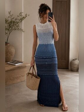 NWOT Torn by Ronny Kobo Ombré Knit Maxi Dress Size Medium